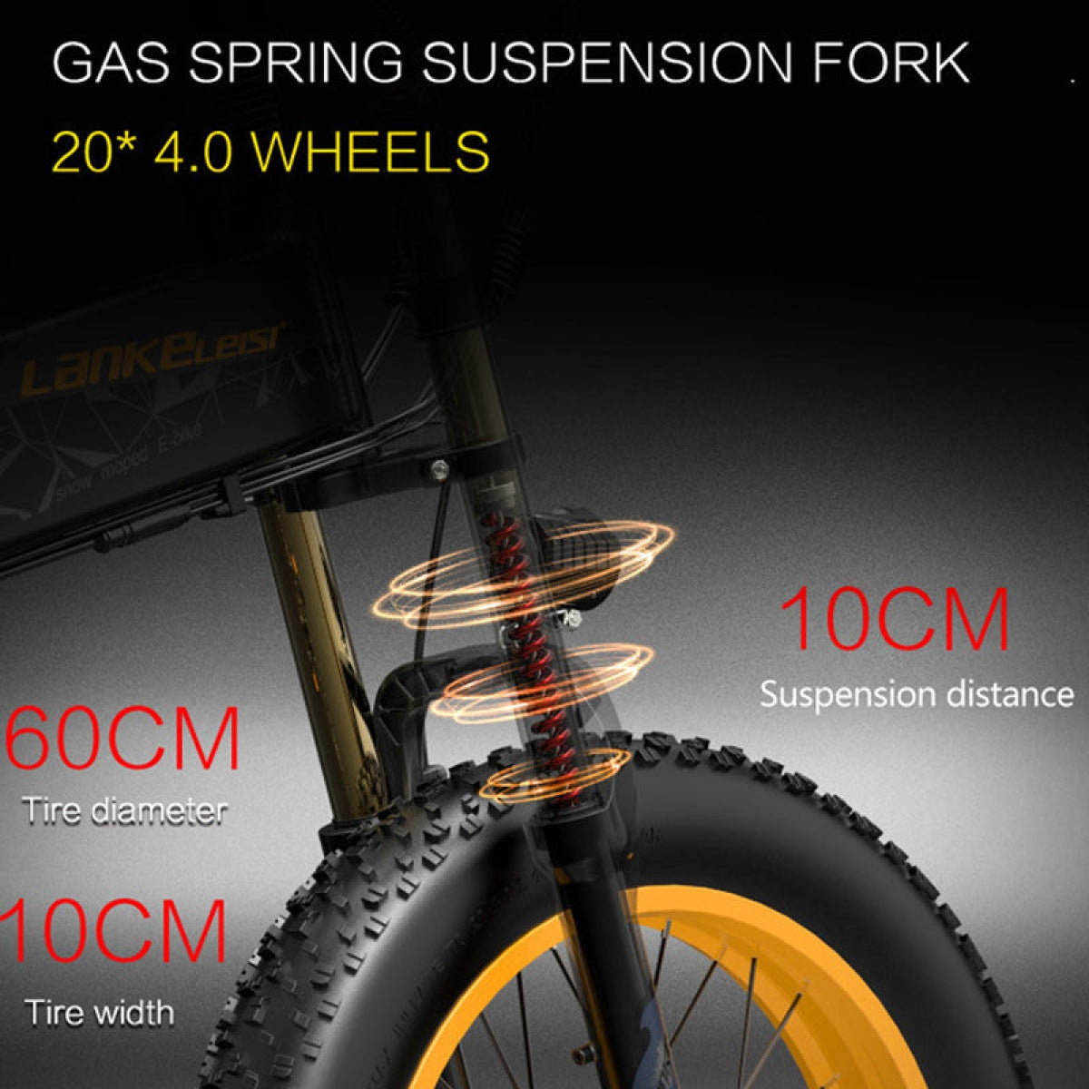 LANKELEISI X3000Plus-UP 20 Inch 4.0 Fat Tire Snow Bike
