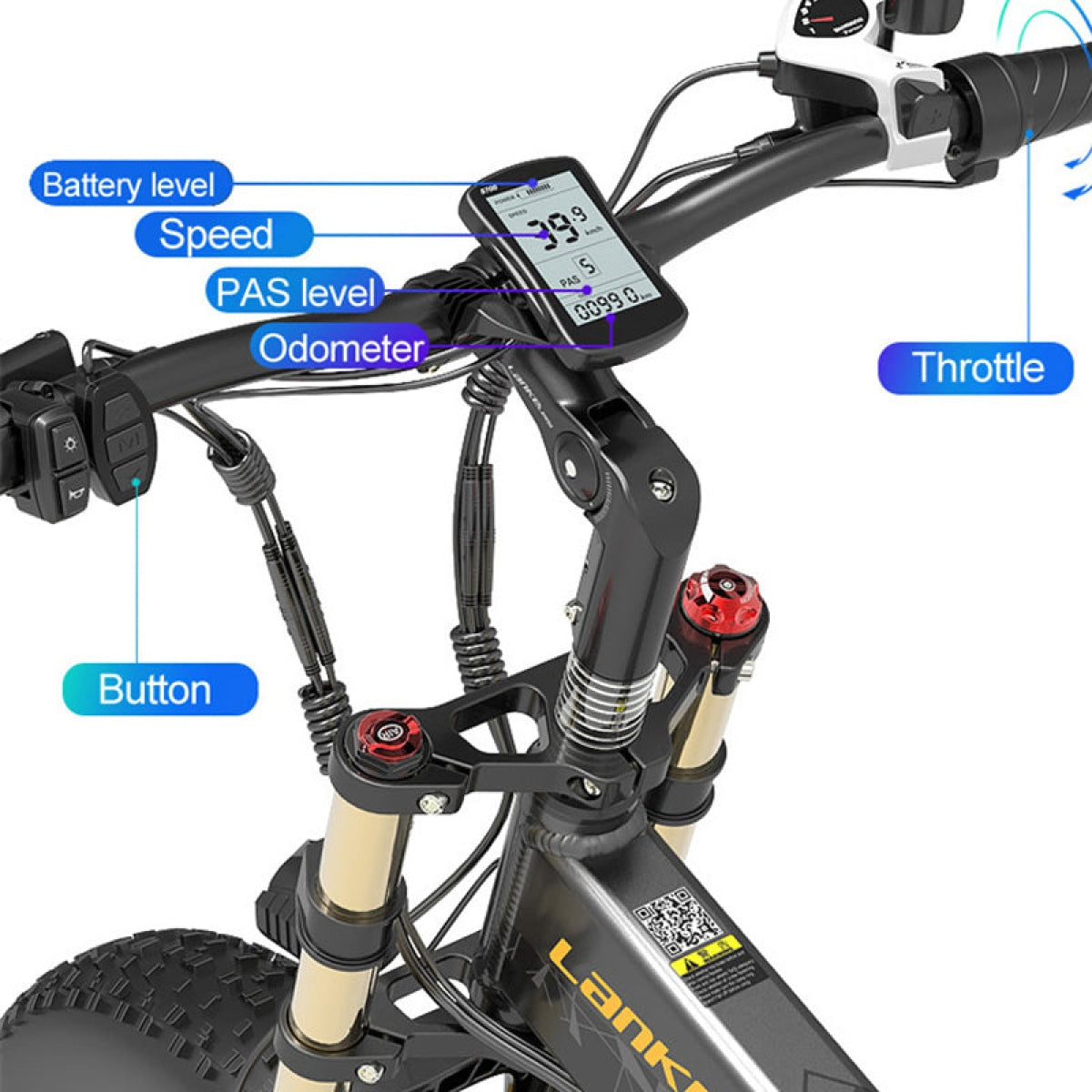 LANKELEISI X3000Plus-UP 20 Inch 4.0 Fat Tire Snow Bike