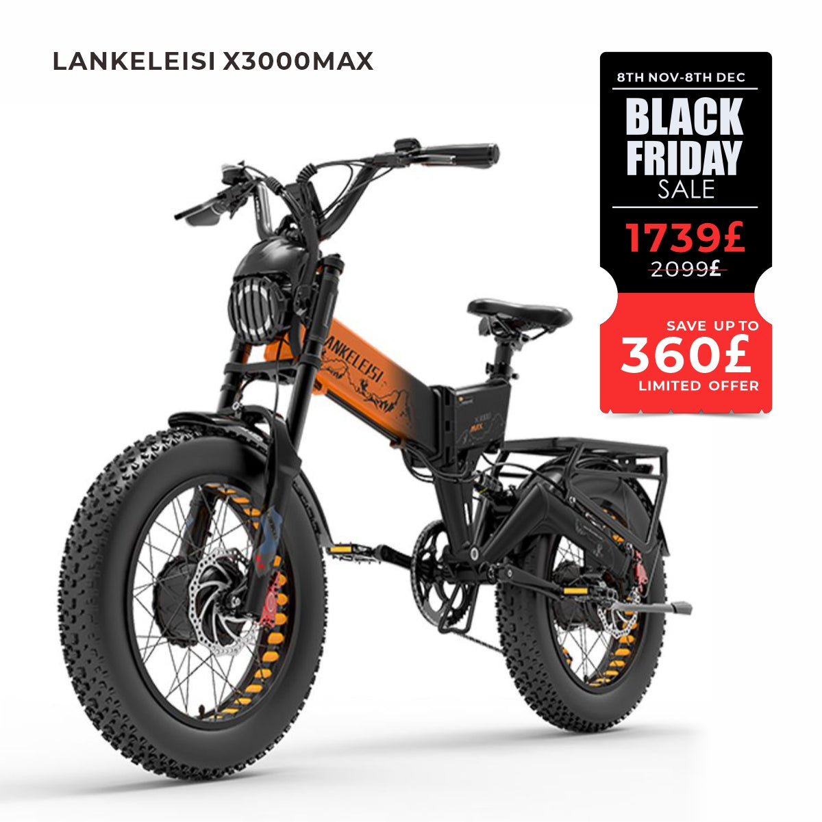 LANKELEISI X3000 MAX 2000W Dual Motor 130km Endurance Electric Mountain Bike(New Arrivals)