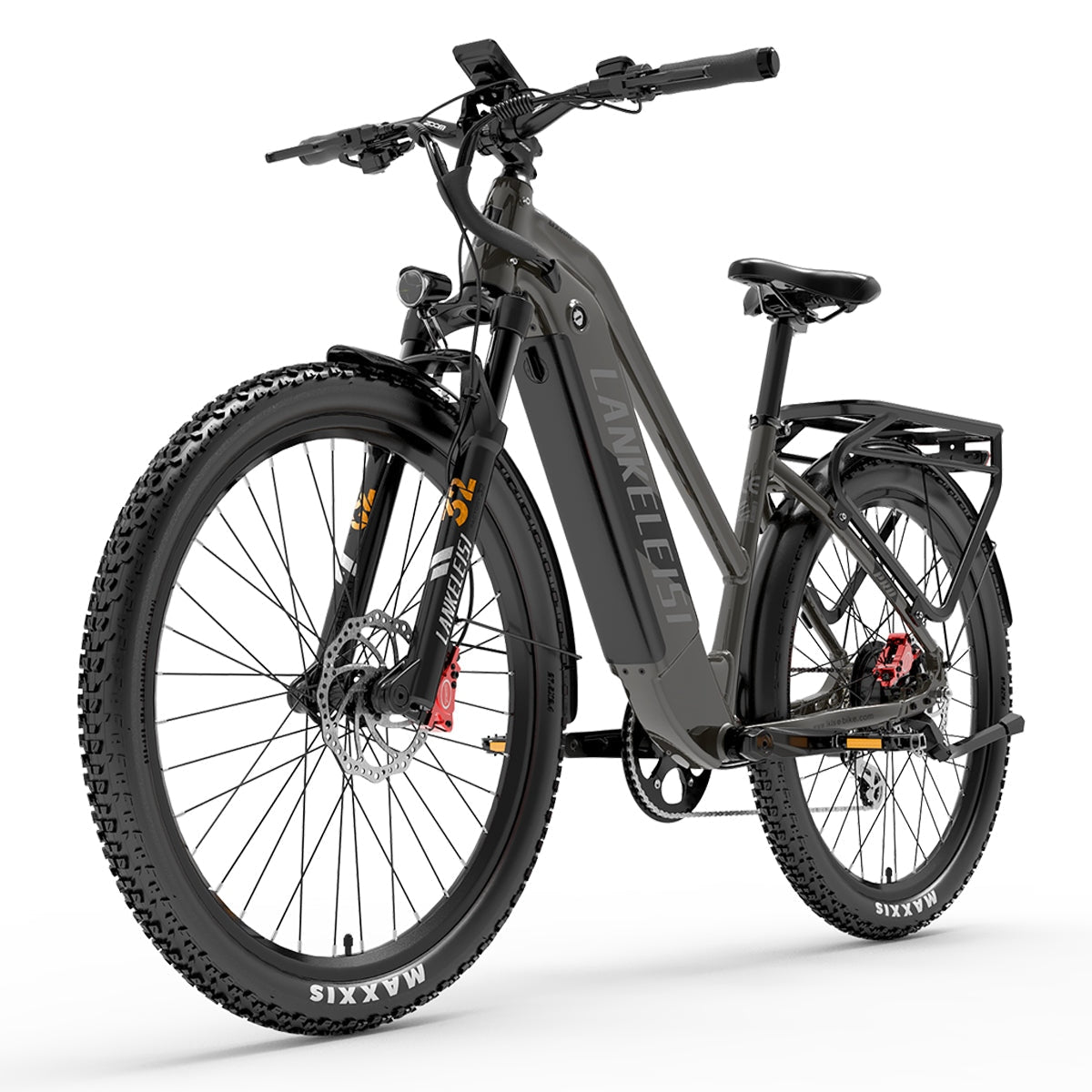 Lankeleisi Mx600Pro 500W Motor 27.5Tire 20Ah Samsung Battery City Electric Bike Black-Grey