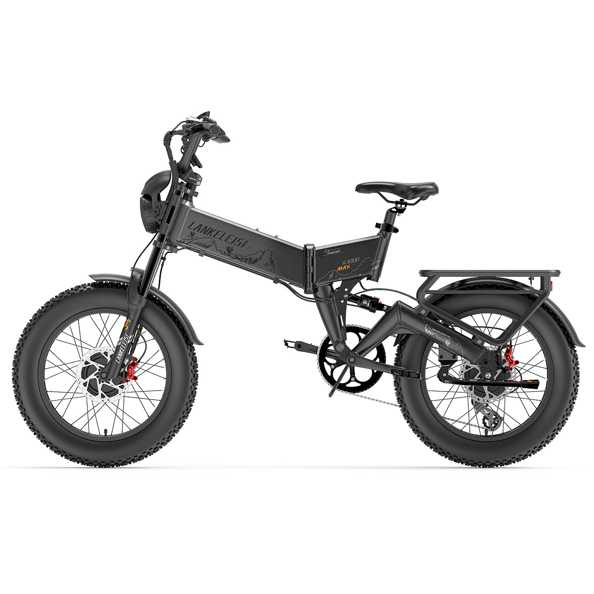 Lankeleisi X3000 Max 2000W Dual Motor Foldable Electric Mountain Bike(New Upgrade) Grey Ebike