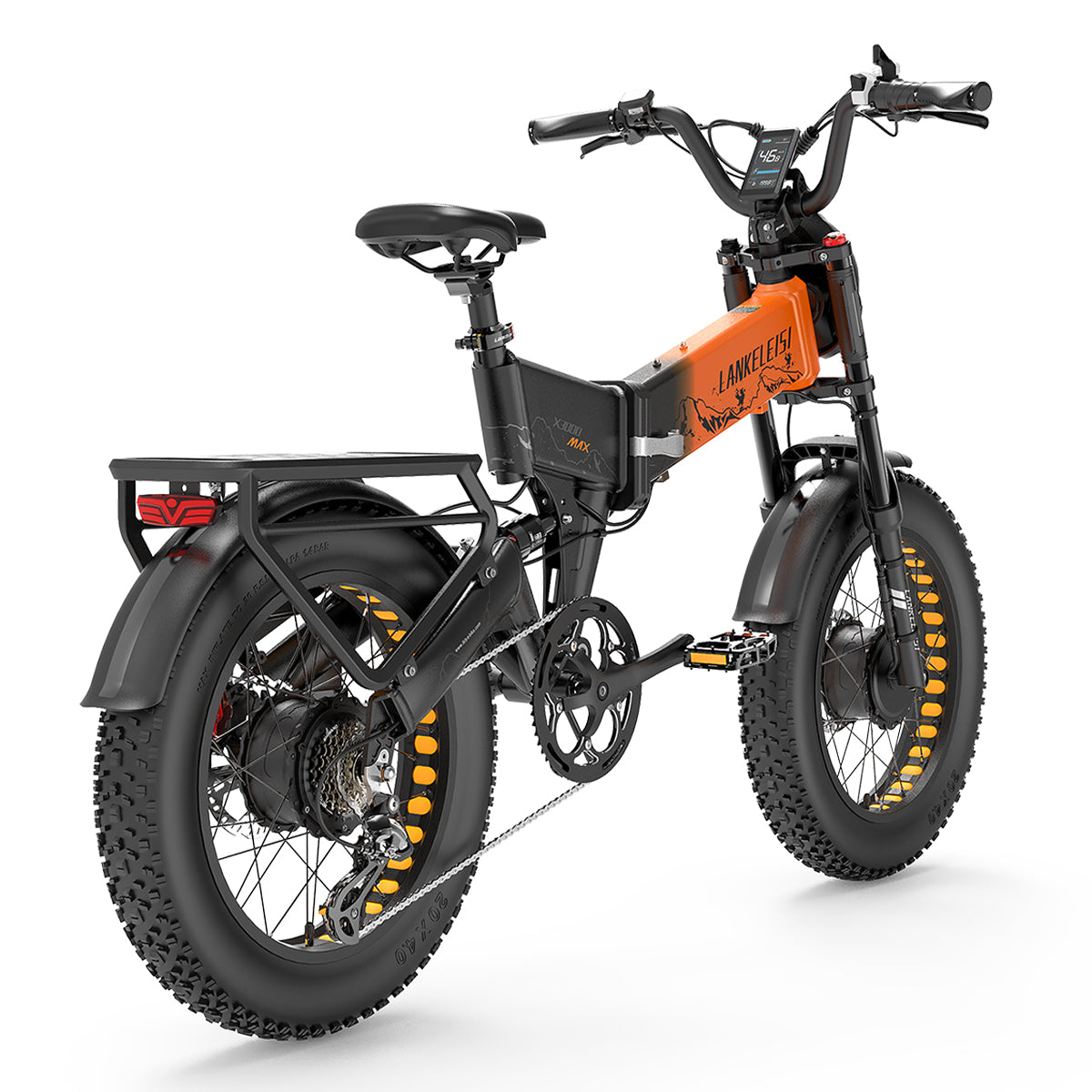 Lankeleisi X3000 Max 2000W Dual Motor Foldable Electric Mountain Bike(New Upgrade) Orange Ebike